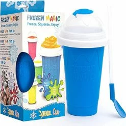 Wholesale 💯 Generic Slushie Maker Cup, Homemade Squeeze Icy Cup, Quick Frozen Magic Cup Slushy With Lids And Straws For Kids & Adults (Blue),blue,green And Pink,17cmx8.3cm ✨