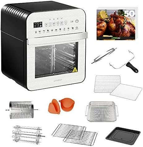 Best Sale 💯 GoWISE USA GW44800-O Deluxe 12.7-Quarts 15-in-1 Electric Air Fryer Oven With Rotisserie And Dehydrator + 50 Recipes QT, Black/Silver 🎁 - Image 11