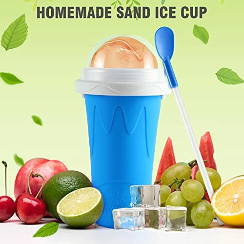 Promo 😉 RELPOM® Slushie Maker Cup, TIK TOK Magic Quick Frozen Smoothies Cup, Cooling Cup, Double Layer Squeeze Slushy Maker Cup, 🎄 Christmas Gifts For Kids (Blue) ⭐ - Image 2