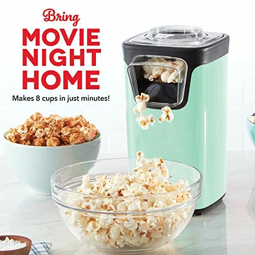 New 🛒 DASH Turbo POP Popcorn Maker With Measuring Cup To Portion Popping Corn Kernels + Melt Butter, 8 Cup Popcorn Machine - Aqua ⭐ - Image 2