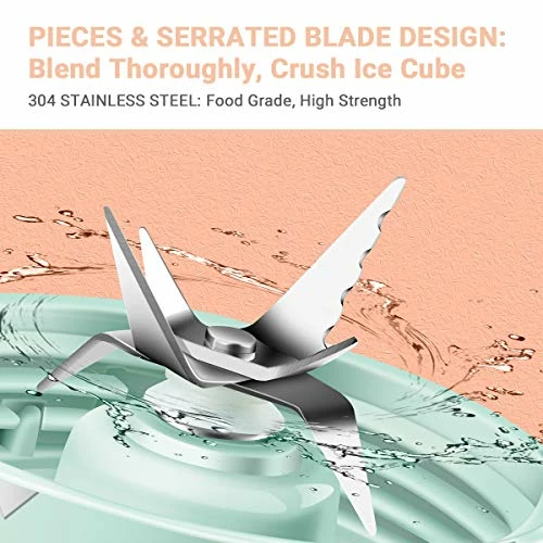 Outlet ๐ Personal Blender, REDMOND Powerful Smoothie Blender With 2 Portable Bottle 2 Speed Control & Pulse Function 6 Stainless Steel Blades, BPA Free (Green) ๐ฅ - Image 3