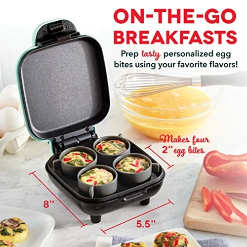 Discount ⌛ DASH Deluxe Sous Vide Style Egg Bite Maker With Silicone Molds For Breakfast Sandwiches, Healthy Snacks Or Desserts, Keto & Paleo Friendly, (1 Large, 4 Mini) - Aqua 👏 - Image 2