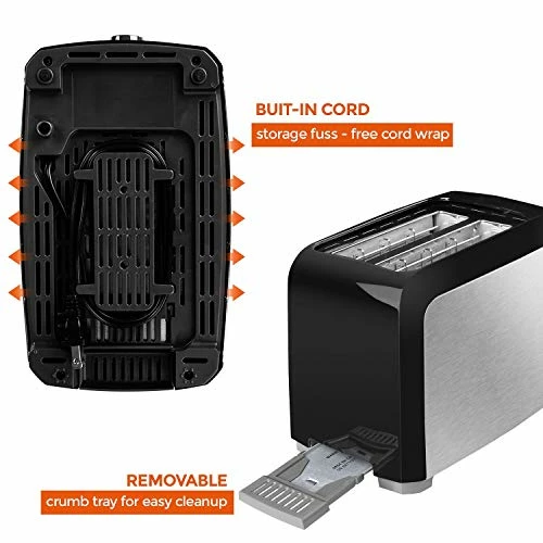 Buy 🔥 Evening Toaster 2 Slice Best Prime Toasters Stainless Steel Black Bagel Toaster Evenly And Quickly With 2 Wide Slots 7 Shade Settings And Removable Crumb Tray For Bread Waffles Stainless Steel,whit 🛒 - Image 4