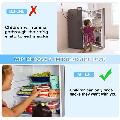 Hot Sale 🤩 Fridge Lock Refrigerator Lock For Kids Freezer Lock And Child Safety Cabinet Lock With Strong Adhesive 1Pack White 😍 - Image 3