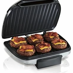 Flash Sale 🌟 Hamilton Beach Electric Indoor Grill, 6-Serving, Nonstick Easy Clean Plates, Silver (25371) 🔔