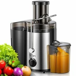 Promo ✔️ Juicer Machine, 500W Centrifugal Juicer Extractor With Wide Mouth 3” Feed Chute For Fruit Vegetable, Easy To Clean, Stainless Steel, BPA-free, By QCen Gr 🌟