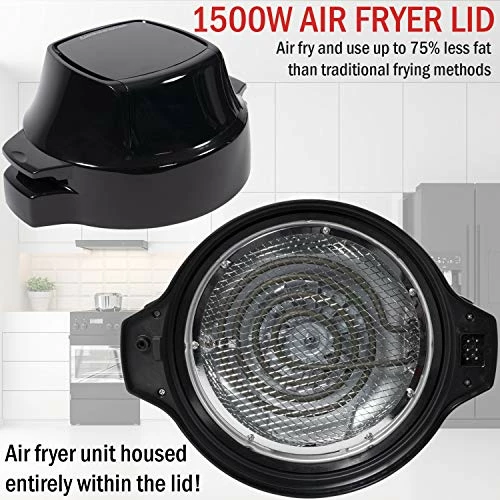 Best deal π Thomson TFPC607 9-in-1 Pressure Cooker And Air Fryer With Dual Lid, Slow Cooker And More, Digital Touch Display, 6.5 QT Capacity, Included Cooking Accessories - Stainless Steel π - Image 4