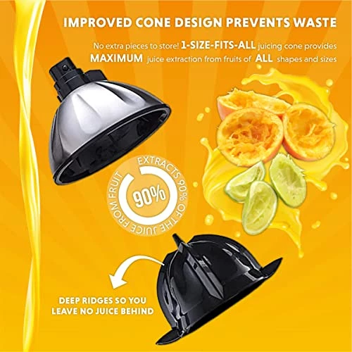 Best deal 🛒 Eurolux Electric Citrus Juicer Squeezer, For Orange, Lemon, Grapefruit, Stainless Steel 160 Watts Of Power Soft Grip Handle And Cone Lid For Easy Use (ELCJ-1700S) 👍 - Image 5