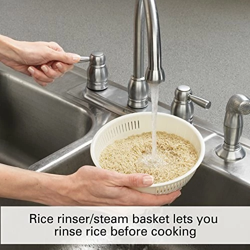 Best Sale ⭐ Hamilton Beach Digital Programmable Rice Cooker & Food Steamer, 8 Cups Cooked (4 Uncooked), With Steam & Rinse Basket, Stainless Steel (37518) ❤️ - Image 4