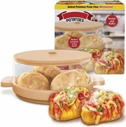 Flash Sale 😀 Haplkiy Clear Microwave Potatoes Steamer, Enjoy A Perfectly Baked Potatoes, Cooks In Minutes Tender & Fluffy Spuds, Easy To Clean Dishwasher-Safe（8 IN） (1Pack) 🎉