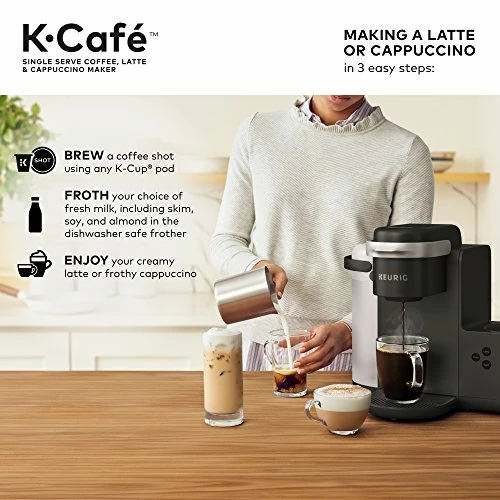Best reviews of 🎉 Keurig K-Cafe Single-Serve K-Cup Coffee Maker, Latte Maker And Cappuccino Maker, Comes With Dishwasher Safe Milk Frother, Coffee Shot Capability, Compatible With All Keurig K-Cup Pods, Dark Charcoal ❤️ - Image 3