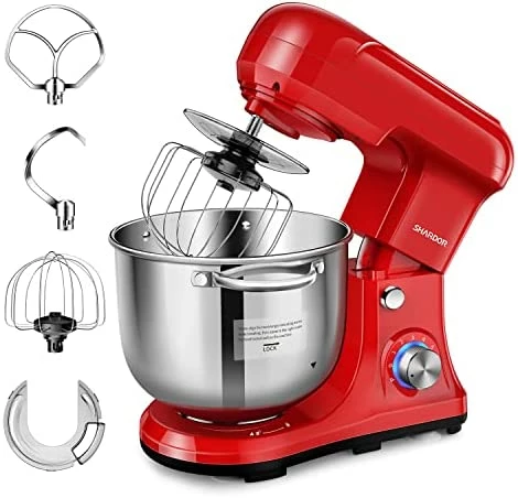 Buy โญ SHARDOR Hand Mixer, 350W Handheld Mixer With Storage Case 5-Speed Plus Turbo Hand Mixer Electric With 5 Stainless Steel Attachments(2 Beaters, 2 Dough Hooks And 1 Whisk), Silver Black Stand Mixer ๐ - Image 7