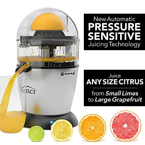 Best Pirce β Vinci Hands-Free Patented Electric Citrus Juicer 1-Button Easy Press Lemon Lime Orange Grapefruit Juice Squeezer Easy To Clean Juicer Machine, Black/Stainless Steel π