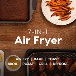 Outlet ⌛ IRIS USA Air Fryer Convection Toaster Oven, 24QT, Countertop, 3-Shelve 7-in-1 Combo Air-Fryer Drip Tray Basket And Drip Tray, 1500W, Black 🔔