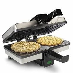 Best deal 😀 CucinaPro Pizzelle Maker- Non-stick Electric Pizzelle Baker Press Makes Two 5-Inch Cookies At Once- Recipe Guide Included - Holiday Dessert Treat Making Made Easy - Unique 🎅 Christmas, 🎂 Birthday, Any Occasion Gift Black 🤩