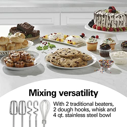 Hot Sale ๐ Hamilton Beach Classic Stand And Hand Mixer, 4 Quarts, 6 Speeds With QuickBurst, Bowl Rest, 290 Watts Peak Power, Black And Stainless ๐ - Image 3