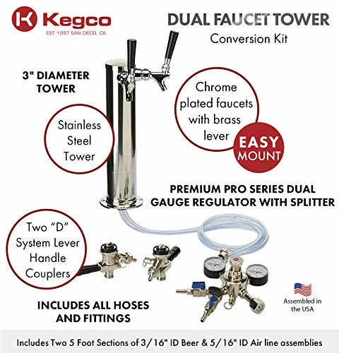 Cheap 😍 Kegco 3PSTCK2-NT Kegerator Kit, 2-Tap, Chrome 🔔 - Image 2