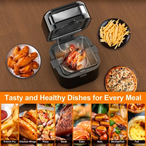 Wholesale 😀 WETIE Air Fryer, 7 QT Airfryer Oilless Cooker, 1400W Hot Air Fryers With Visible Window, Non-stick Basket, Temperature & Time Knob, Suitable For Families Of 4 To 8, Black ⭐ - Image 2