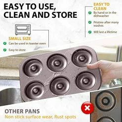 Promo 🌟 Donut Pan By Dohnuts - Premium 6 Cup Non-Stick Mini Doughnut And Bagel Maker – For Healthier Homemade Baked Cakes 🎉