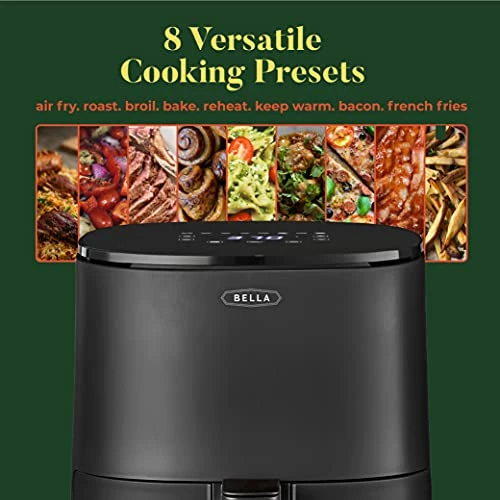 Best Pirce 𧨠BELLA 2.9QT Touchscreen Air Fryer, No Pre-Heat Needed, No-Oil Frying, Fast Healthy Evenly Cooked Meal Every Time, Dishwasher Safe Non Stick Pan And Crisping Tray For Easy Clean Up, Matte Black π - Image 3