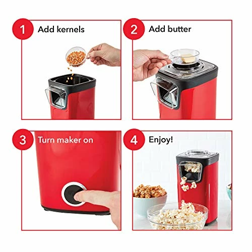 New 🛒 DASH Turbo POP Popcorn Maker With Measuring Cup To Portion Popping Corn Kernels + Melt Butter, 8 Cup Popcorn Machine - Aqua ⭐ - Image 5