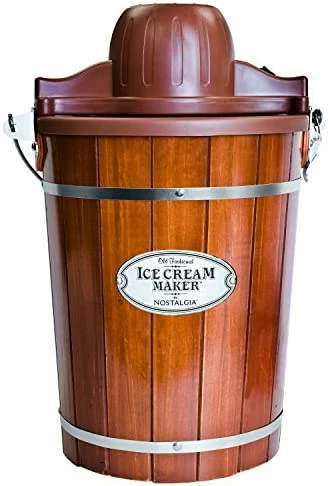 Best Sale π Nostalgia Electric Ice Cream Maker, 6 Quarts, Soft Serve Machine With Easy-Carry Handle For Ice Cream, Frozen Yogurt Or Gelato, Dark Wood π₯ - Image 7