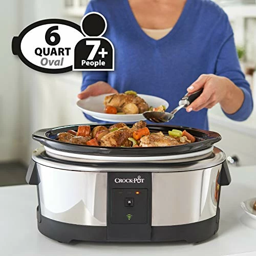 Brand new π Crock-Pot Slow Cooker Works With Alexa 6-Quart Programmable Stainless Steel 2139005, A Certified For Humans Device π - Image 5