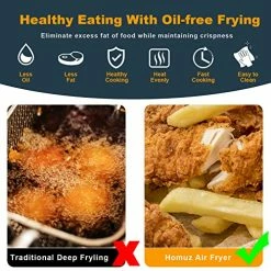 Budget ✔️ Air Fryer Oven, Homuz 7 In 1 Air Fryer Oilless Countertop Toaster Oven, 1500W 23QT Large Capacity Airfryer Toaster Oven With Timer And 4 Accessories, Fits For 9" Pizza, Stainless Steel, ETL Certified Black Silver 🎁