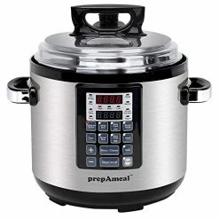 Coupon 🌟 PrepAmeal 6QT 8 IN 1 Pressure Cooker MultiUse Programmable Instant Cooker Pressure Pot With Slow Cooker, Rice Cooker, Steamer, Sauté, Yogurt, W 🤩