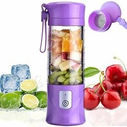 Flash Sale 😀 YPCOO Portable Blender, USB Travel Juice Cup Personal Travel Blender Baby Food Mixing Machince With Updated 6 Blades With Powerful Motor 4000mAh Rechargeable Battery,13Oz Bottle(purple) 🤩