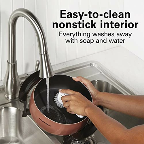 Budget 😉 Hamilton Beach 3 Quart / 2.8 Liter 3QT Copper Electric Fondue Pot Set With Temperature Control, 6-Color Coded Forks, For Cheese, Chocolate, Hot Oil, Broth (86201) ✔️ - Image 6