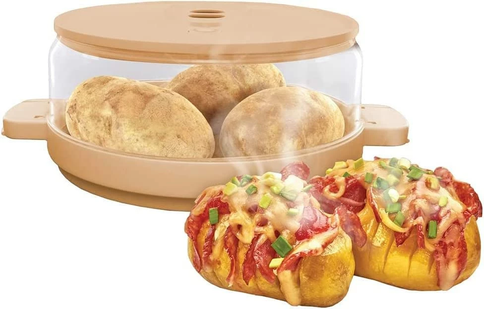 Budget ๐ Clear Microwaveable Potato Steamer Perfect For Enjoying Baked Gourmet Potatoes Cooks Soft And Fluffy Potatoes In Minutes Easy To Clean Dishwasher Safe (8 Inch) (1 Pack) ๐ฅ