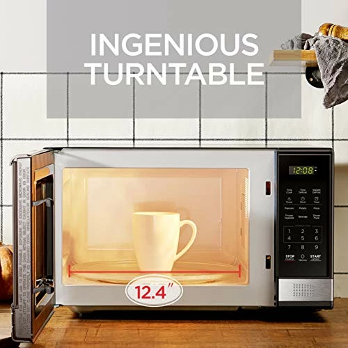 Outlet 👍 BLACK+DECKER EM031MB11 Digital Microwave Oven With Turntable Push-Button Door, Child Safety Lock, 1000W, 1.1cu.ft, Black & Stainless Steel, 1.1 Cu.ft 🔔 - Image 6