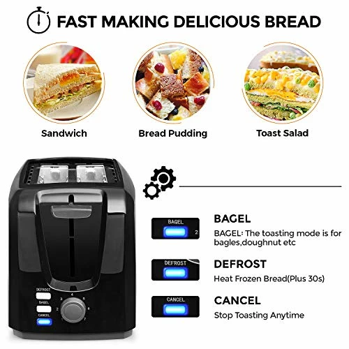 Buy 🔥 Evening Toaster 2 Slice Best Prime Toasters Stainless Steel Black Bagel Toaster Evenly And Quickly With 2 Wide Slots 7 Shade Settings And Removable Crumb Tray For Bread Waffles Stainless Steel,whit 🛒 - Image 5