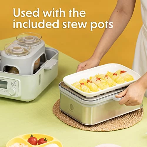 Flash Sale ๐ BUYDEEM G563 5-Quart Electric Food Steamer With Stackable Tray, One Touch Vegetable Steamer, Digital Multifunctional Steamer, Quick Steam In 60s, Cozy Greenish, 1500W ๐คฉ - Image 5