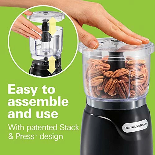 Flash Sale π Hamilton Beach Electric Vegetable Chopper & Mini Food Processor, 3-Cup, 350 Watts, For Dicing, Mincing, And Puree, Black (72850) β - Image 2