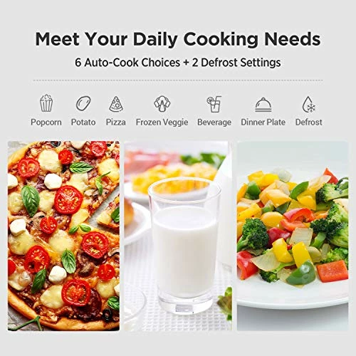 Best Pirce 🤩 COMFEE' EM720CPL-PMB Countertop Microwave Oven With Sound On/Off, ECO Mode And Easy One-Touch Buttons, 0.7cu.ft, 700W, Black Black Microwave 😍 - Image 4