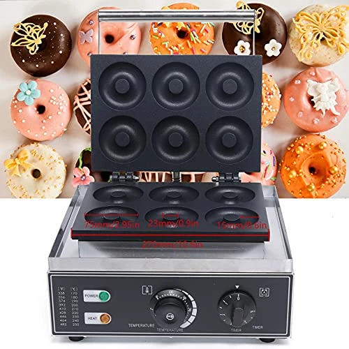 Best deal ๐ DNYSYSJ Mini Donut Electric Maker Machine Nonstick Donut Baker Machine 6 Doughnuts Countertop Mini Cupcake Mini-Pie And Quiche Waffle Maker 1550W For Home Cafe (6 Holes - 3in Each) โจ - Image 4