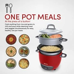 New 🤩 Aroma Housewares 14-Cup (Cooked) (7-Cup UNCOOKED) Pot Style Rice Cooker And Food Steamer (ARC-747-1NGR) , Red 🛒