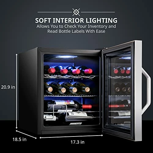 Cheapest β Ivation 12 Bottle Compressor Wine Cooler Refrigerator W/Lock | Large Freestanding Wine Cellar For Red, White, Champagne Or Sparkling Wine | 41f-64f Digital Temperature Control Fridge Stainless Steel β€οΈ - Image 4