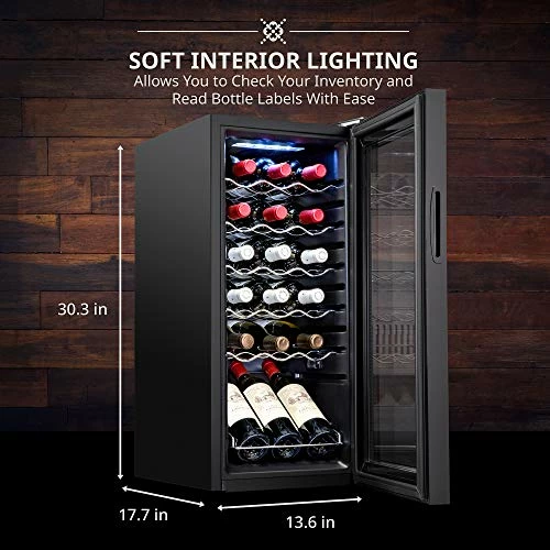 Budget π€© Ivation 18 Bottle Compressor Wine Cooler Refrigerator W/Lock | Large Freestanding Wine Cellar For Red, White, Champagne Or Sparkling Wine | 41f-64f Digital Temperature Control Fridge Glass Door Black β - Image 3