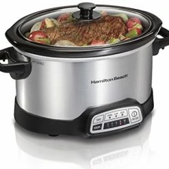 Brand new π Hamilton Beach 4-Quart Programmable Slow Cooker With Dishwasher-Safe Crock And Lid, Silver (33443) π