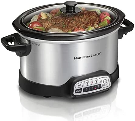 Brand new ๐ Hamilton Beach 4-Quart Programmable Slow Cooker With Dishwasher-Safe Crock And Lid, Silver (33443) ๐ - Image 7