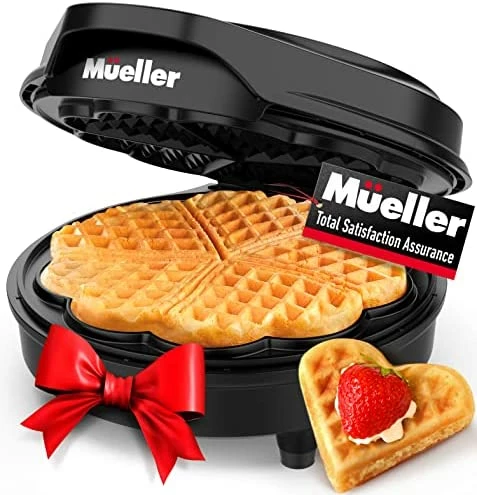 Outlet 🛒 Mueller Home Mueller Heart Waffle Maker, 5 Belgian Waffle Iron, Adjustable Browning Control, Cool Touch Handle, Compact And Easy To Clean, Great 🎄 Christmas Gift 🌟 - Image 5