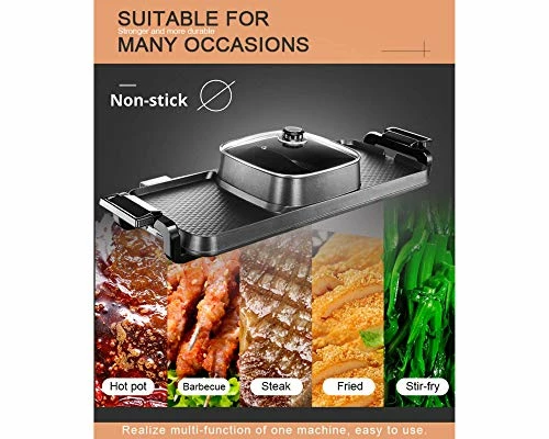 Discount π₯ Soup N Grill V2 Hotpot Grill Combo, Indoor Korean BBQ, Shabu Shabu Electric Hot Pot With Divider, Portable With Free Strainer Scoops, Extra Long Chopsticks, Tongs, Cloths, Smokeless π€© - Image 5