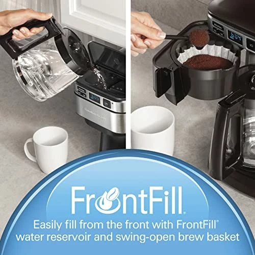 Best reviews of ๐ฅ Hamilton Beach Programmable Coffee Maker, 12 Cups, Front Access Easy Fill, Pause & Serve, 3 Brewing Options, Black (46310) ๐ - Image 2