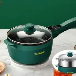 Deals ✔️ Kaqiluo Multi-Function Computer Board Electric Hot Pot 3L (Including 1.5L Inner Pot + 1.5L Steamer Practical Capacity),Wok, Rapid Noodles Cooker, Steak Pot, Soup Pot, Cook Rice, Travel Cooker, Delay,Keep Warm (Bee Pot Green) ✨