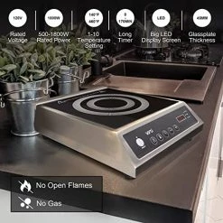 Wholesale 😉 VONCI 1800W Commercial Induction Cooktop, Durable Countertop Burner With Stainless Steel Housing, Professional Countertop Induction Cooker With Big LED Screen And Button Control For Restaurant 🎉