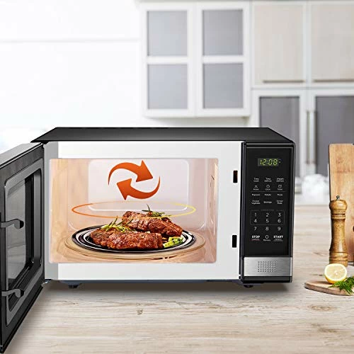 Outlet 👍 BLACK+DECKER EM031MB11 Digital Microwave Oven With Turntable Push-Button Door, Child Safety Lock, 1000W, 1.1cu.ft, Black & Stainless Steel, 1.1 Cu.ft 🔔 - Image 5