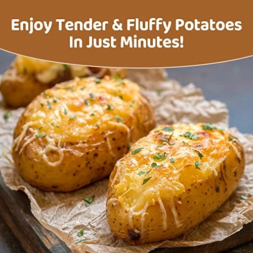 Budget ๐ Clear Microwaveable Potato Steamer Perfect For Enjoying Baked Gourmet Potatoes Cooks Soft And Fluffy Potatoes In Minutes Easy To Clean Dishwasher Safe (8 Inch) (1 Pack) ๐ฅ - Image 3
